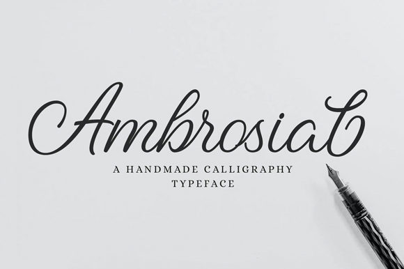 Ambrosial Font: Elegant Script for Handmade Brands