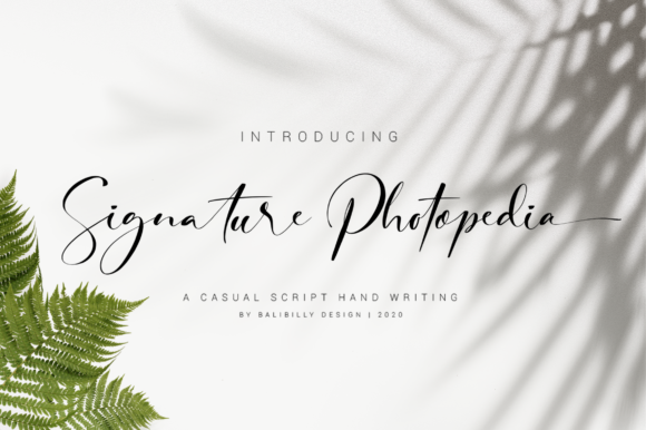 Signature Photopedia: An Elegant Script Font for Editorial Design